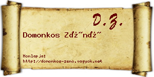 Domonkos Zénó névjegykártya